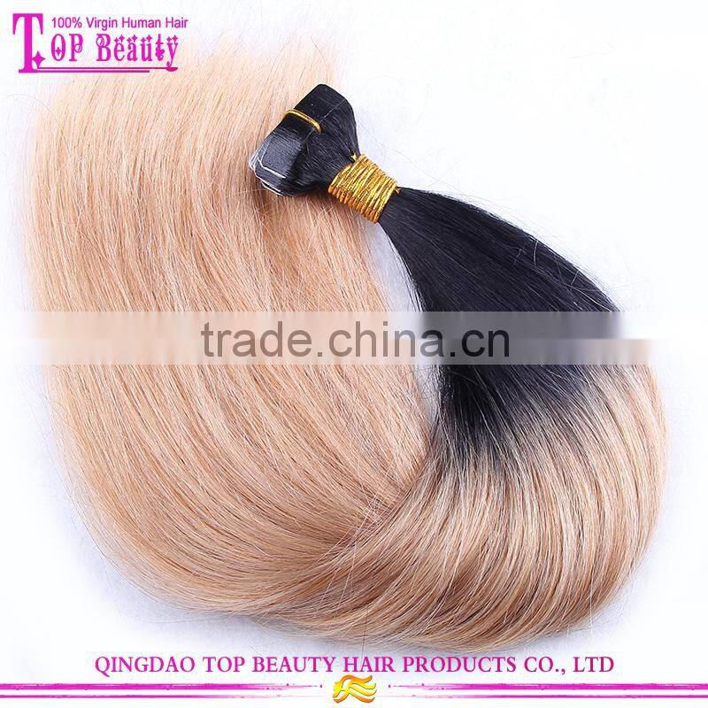 Factory Wholesale Price New Arrival Tape In Human Hair Extension Healthy Beautiful Ombre Remy Tape Hair Extension