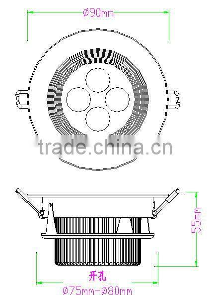 high quality 2.5 inch 4w led downlight price SMD chip