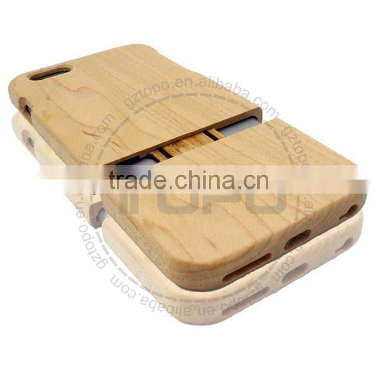 Real wood wooden Separated up and down The wooden shell phone case cover for iphone 6 6s plus