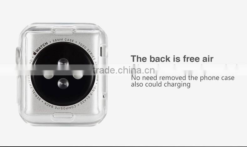 New product!!! Wholesale price Full cover Ultra Thin Clear TPU cell phone protector case for apple watch 38MM/42MM