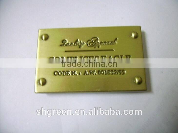 Lead-free metal raised logo plate with back 3M foam glue