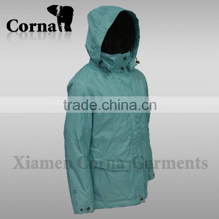 women blue waterproof winter riding jacket