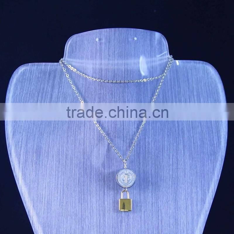 fashion Rhodium color pendant necklace