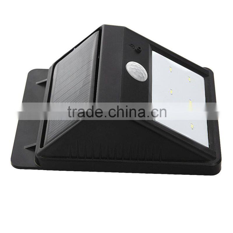6 LED Solar Power PIR Motion Sensor Wall Light Outdoor Waterproof Garden Lamp