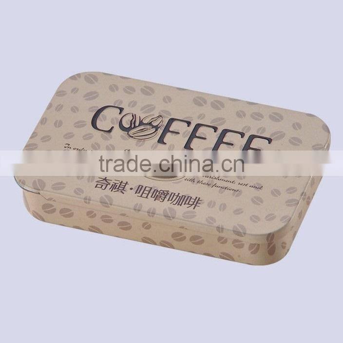 rectangular shape high quality and fashionable slid cover coffee packaging box coofee can coffee tin cans
