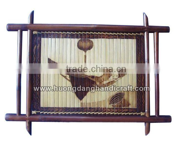 Vietnam bamboo painting with traditional pattern