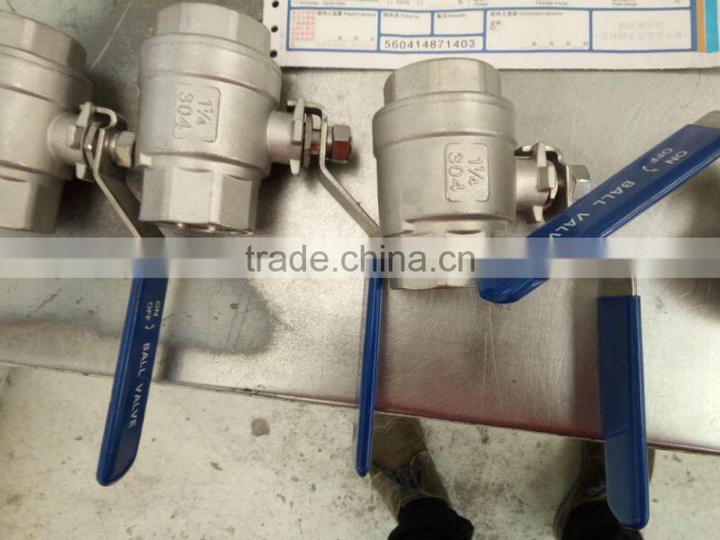 2016 China Hot-sell stainless steel 2 pcs threaded ball/gate valve