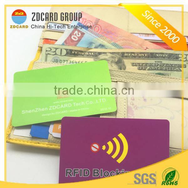 Custom CR80 HF Card Protector RFID Blocking Card