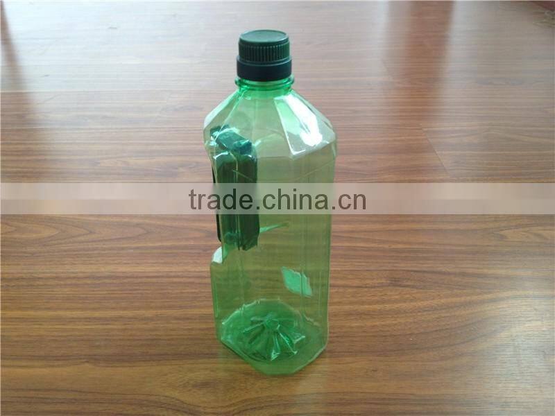 BOLAI Hexagon Shape PET Cooking Oil Bottle with Cork FOR 1L