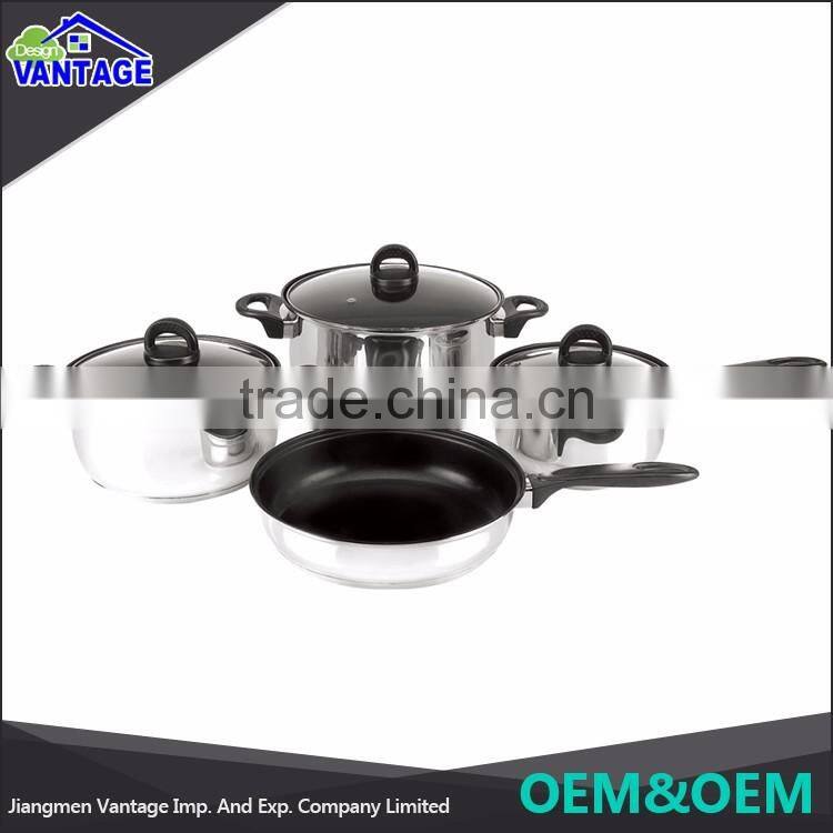 China hot sale Non-stick 6pcs stainless steel cookware set pot stainless turkish cookware