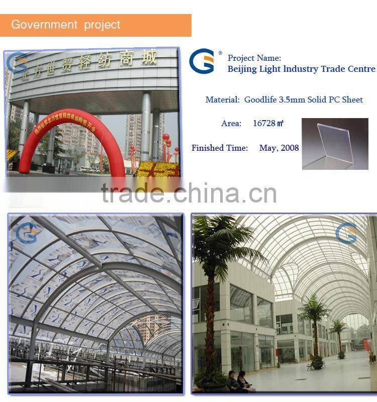 Best quality pc transparent roofing sheet for construction of building