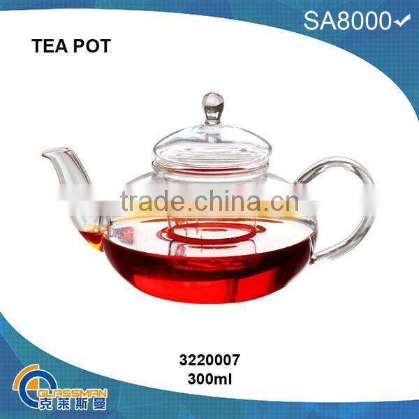 TP023(400ML),heat resistant glass teapot