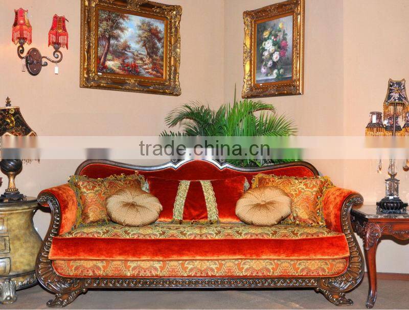 Antique Arabia Style Living Room Sofa Set, Wooden Hand Carved Sofa,Luxury Living Room Furniture