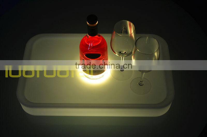 2015 New designGlow serving tray large pe Plastic Bar Tray LTT-WB08E