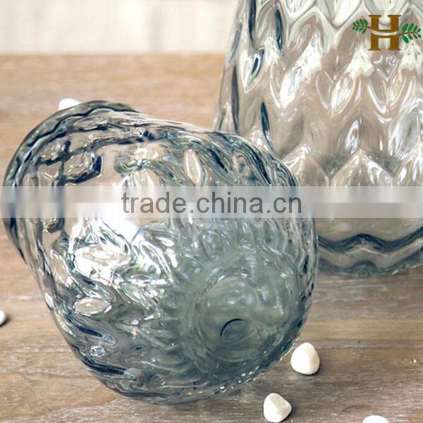 Handblown Blue Glass Flower Vase