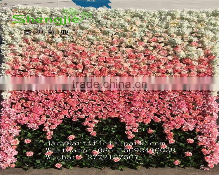 SJLJ01136 hand make artificial flower wall as wedding decoration backdrop
