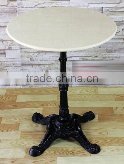 European antique style marble top quality cast iron base hotel bar table