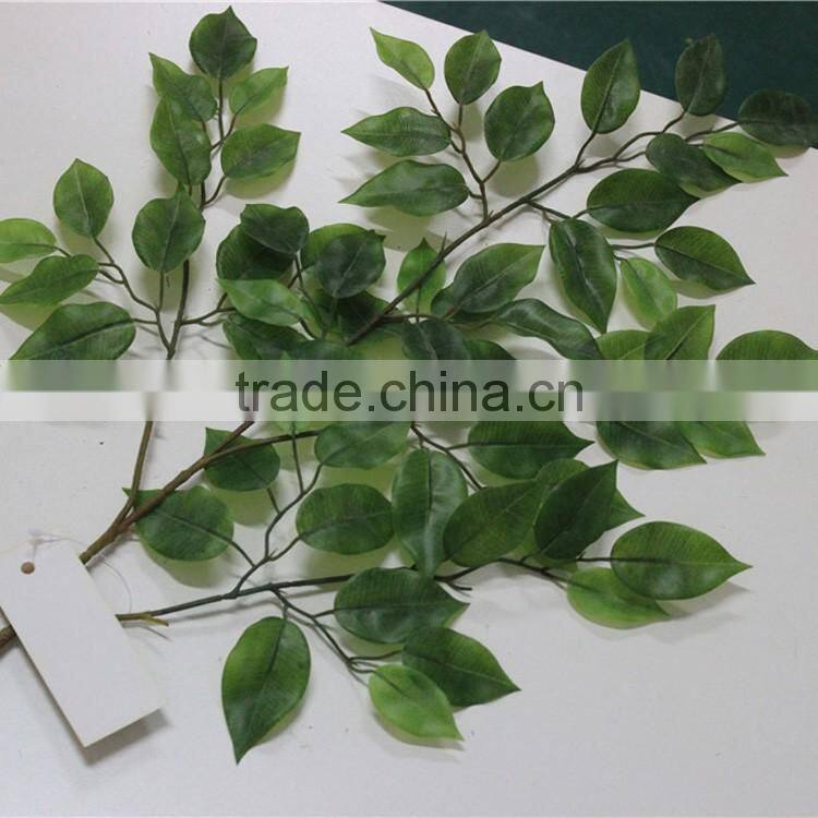 2016 wholesale artificial leaves white banyan artificial leaves for decoration artificial big green leaves