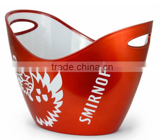 China Factory Logo Printed Custom Plastic Bar Ice Bucket