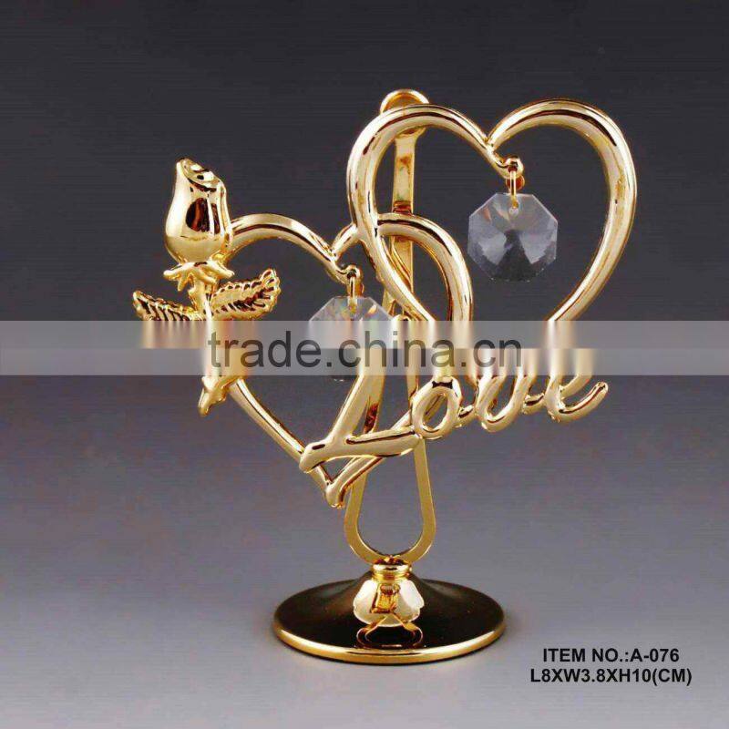 High Quality 24K gold plated Love Heart for girlfriends' gifts