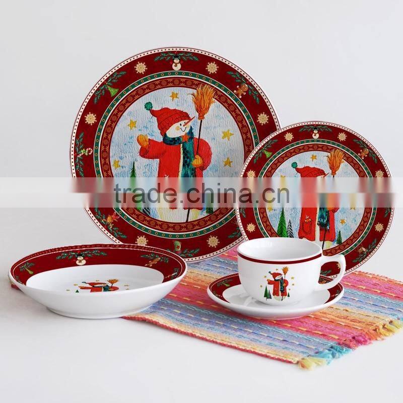 16pcs porcelain dinner set for Christmas