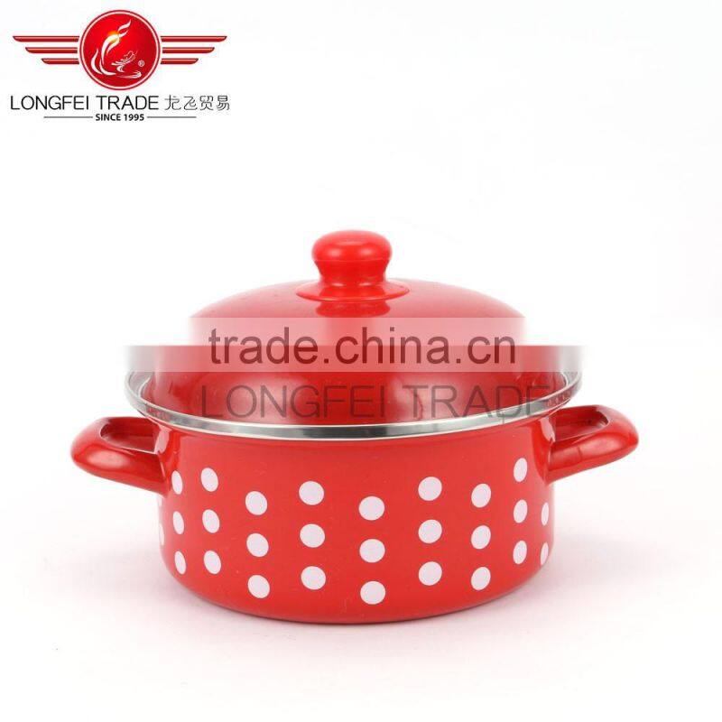 3pcs enamel cookware casseroles set with customize decal cast iron enamel casserole