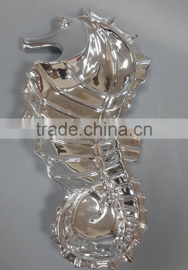 Sea horse shape ceramic chocolate plate