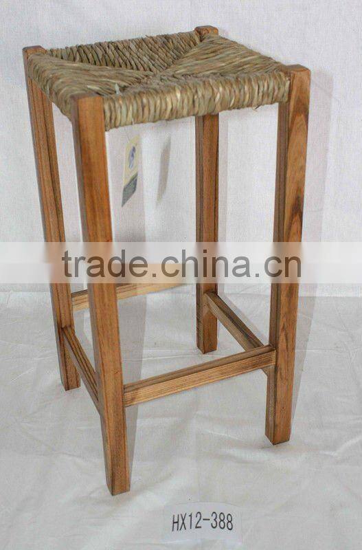 Antique wooden square stool for children