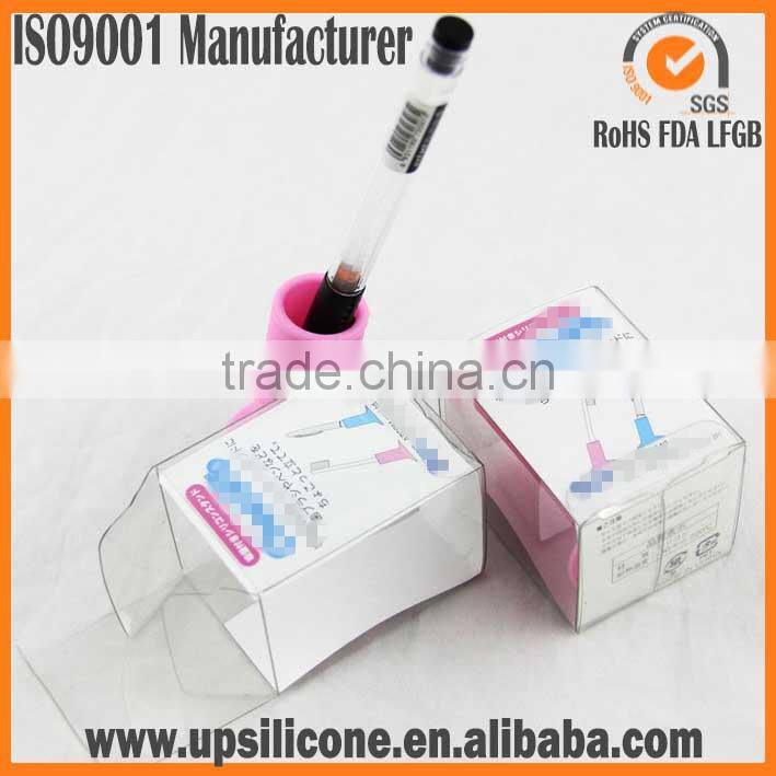 silicone rubber single pen holder for promotion gift with package
