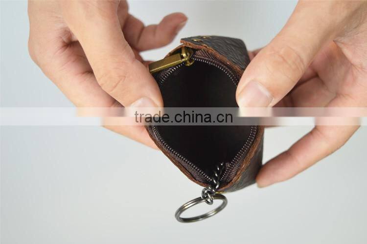 Full grain leather wallet men coin purse from Italy with card holder