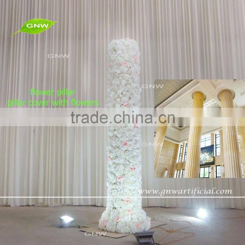GNW FLA1609018 hot white artificial cherry blossom and wisteria wedding flower arch for decoration