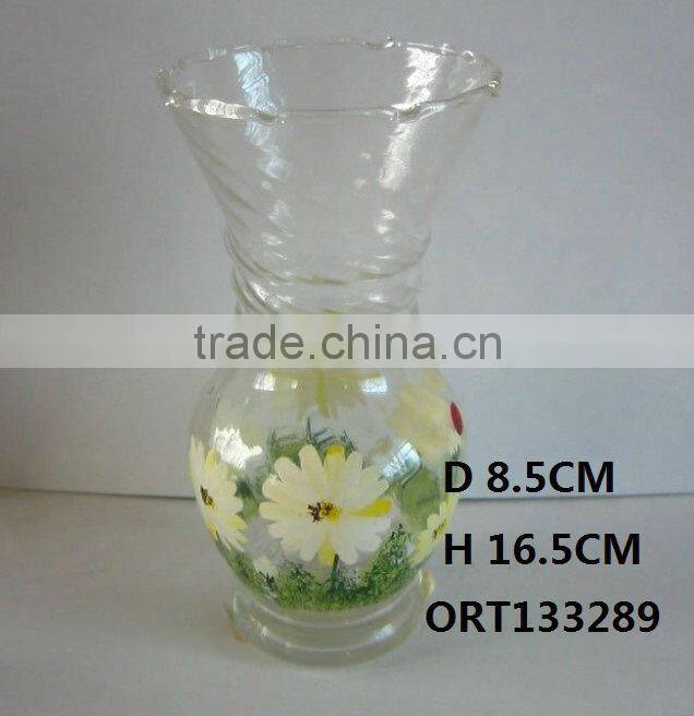 Decal printing glass vase, color glass vase Vase