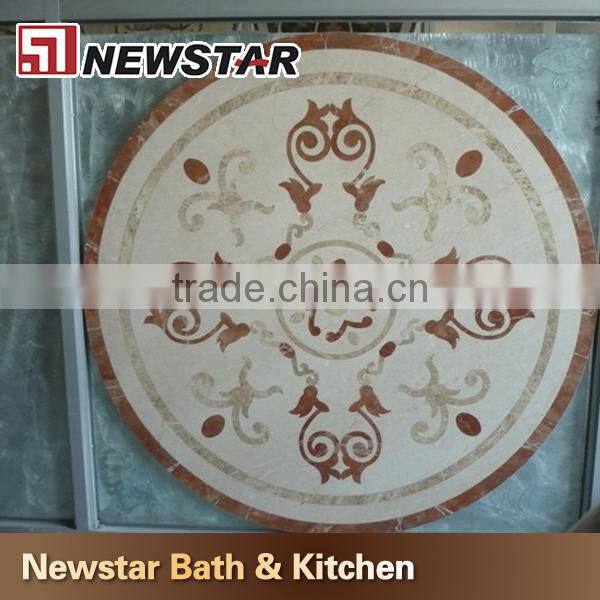 Chinese polished customize flower waterjet marble tiles
