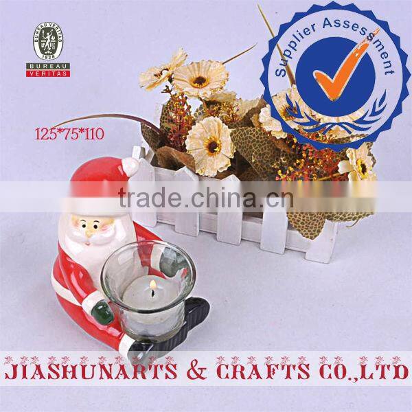 Discount Christmas Santa Claus Ceramic Candlestick Ornaments
