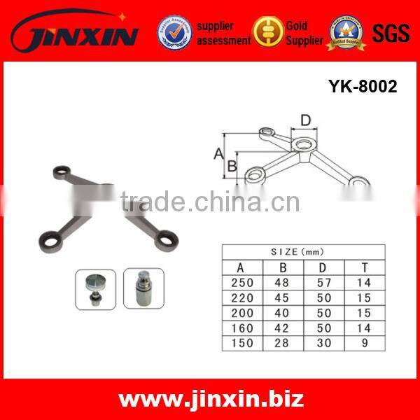 high quality 304 316 glass spider fitting 3 way arm spider for curtain wall