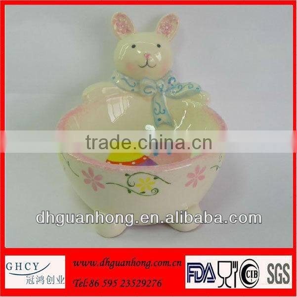 Hand Painted Ceramic Bunny Easter Cups