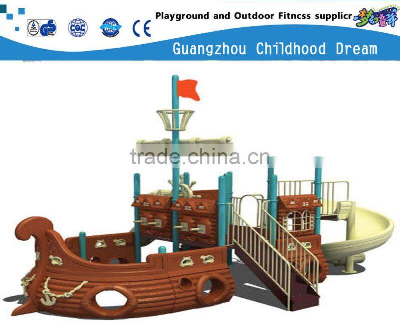(A-05102)funny children outdoor jungle gym ,pirate ship plastic slide playground set outdoor