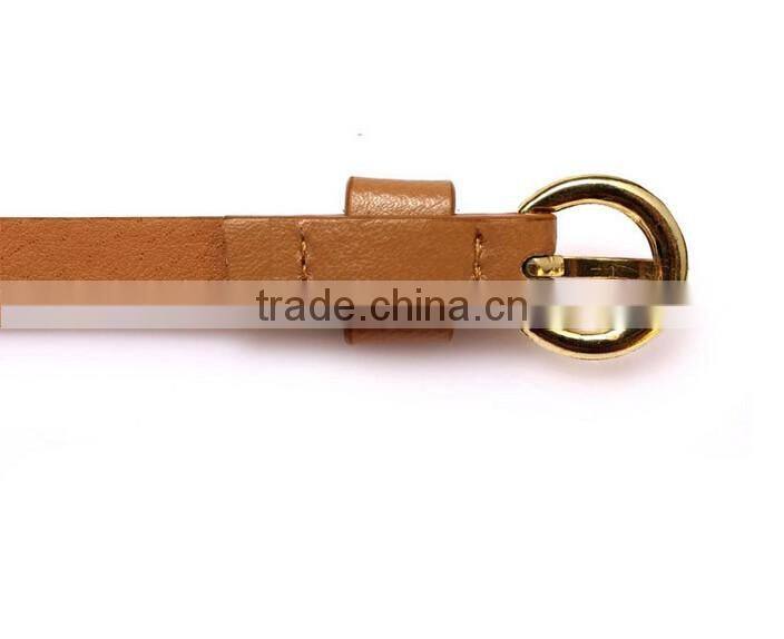 Wholesale rivet decorated ring buckle girl thin PU waist belt
