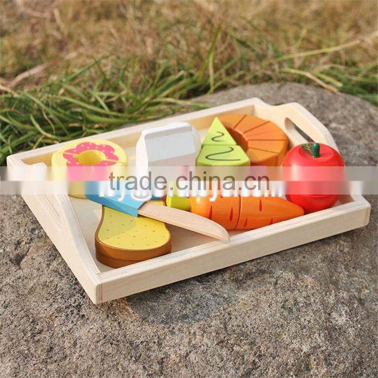 New design preschool food set toys wooden kids play food W10B184