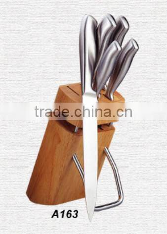 5pcs wooden kitchen knife block