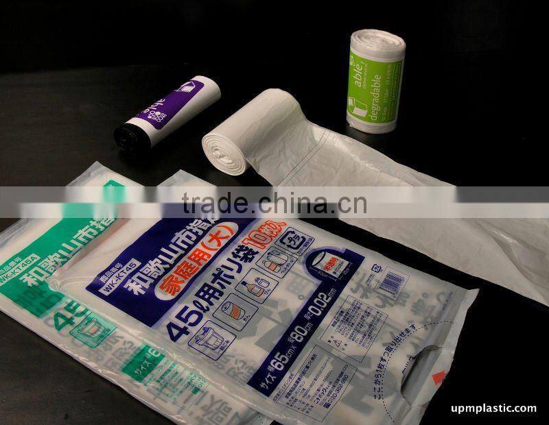 plastic trash bags with wrap paper