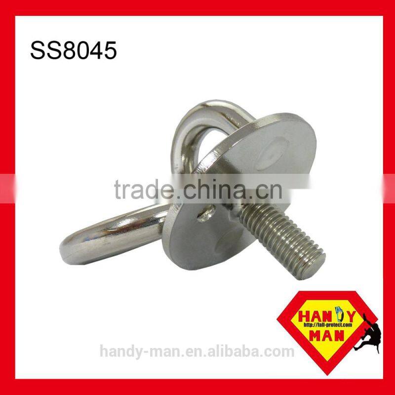 SS8045 Marine Deck Hardware Stainless Steel 304 Round Eye Plate With Ring with machine screw sink holes ring plate