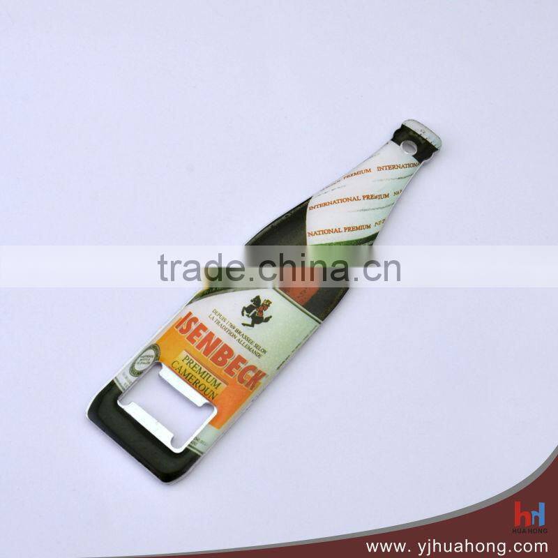 Stainless steel beer bottle openers with epoxy sticker HBO-09