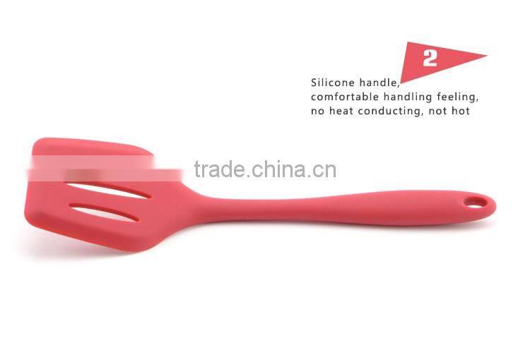 Heat Insulation Silicone Handle Slotted Spatula