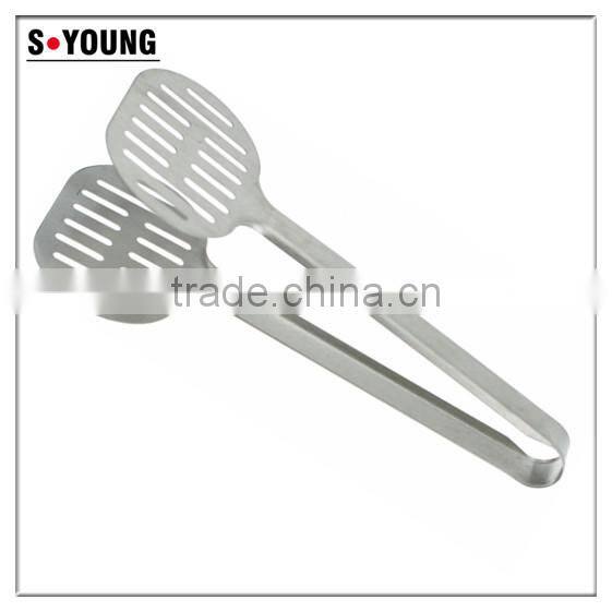 39002 9.5 Inch Slotted Stainless StFeel Kitchen Tongs BBQ Grill Food salad Tongs
