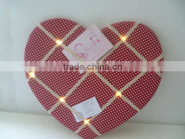 Led Light Message Board with Cream Ribbon Picture Photo Note Memo Wall Decor Board