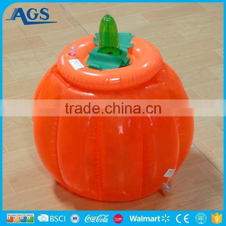 Top sell pumpkin shape pvc inflatable beer cooler with lid