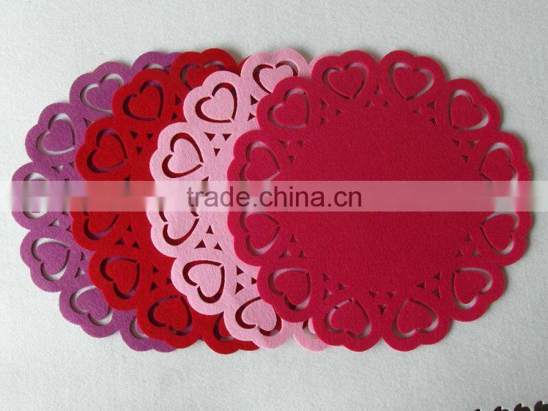 2016 Heart shape fabric heat mats wholesale