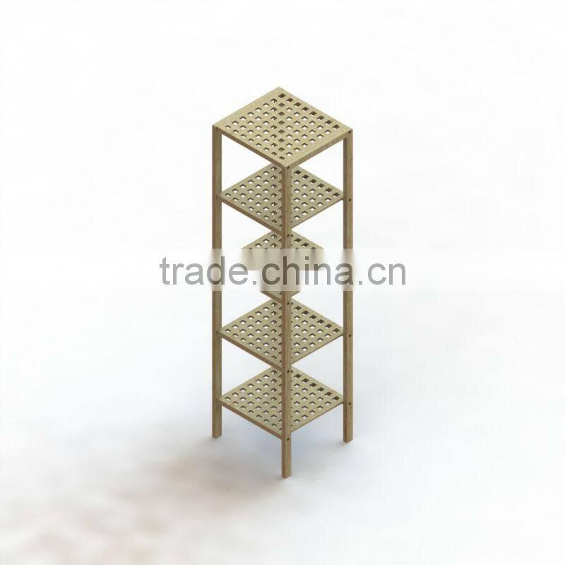 multilateral combination slotted bamboo display shelf