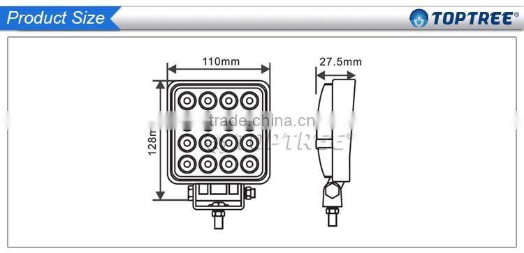 New products auto led work lights 27w super bright square headlamps